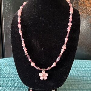 Elegant Pink Beaded Necklace
